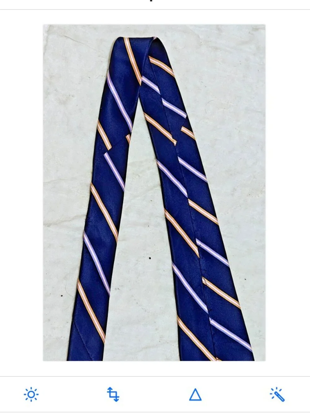 Dolcepunta Men's Silk Tie Navy Repp Stripe Thick Plush Handmade 3.5